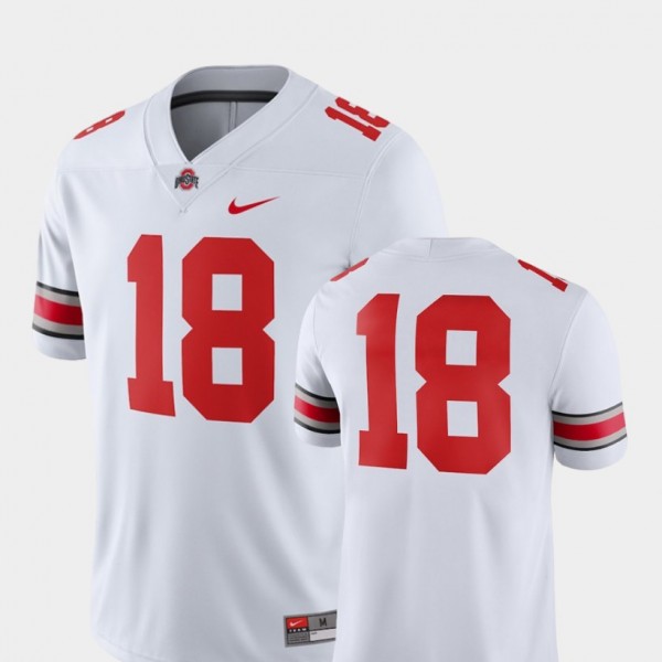 Ohio State Buckeyes #18 College Football Mens 2018 Game Jersey - White